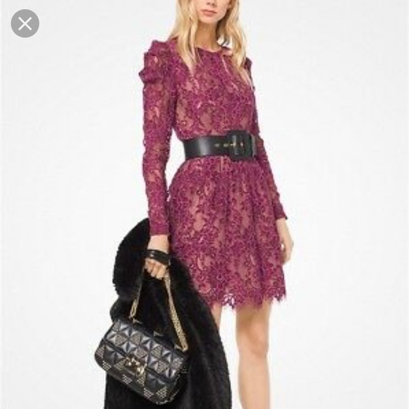 michael kors pink lace dress